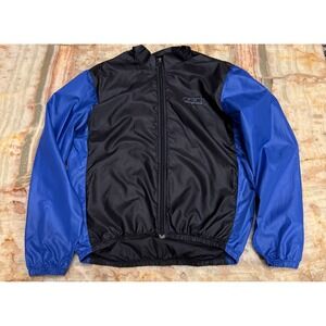 Vintage GT Bicycles Mens Mountain Cycling Jacket Blue Black Thermal Zip Up Large